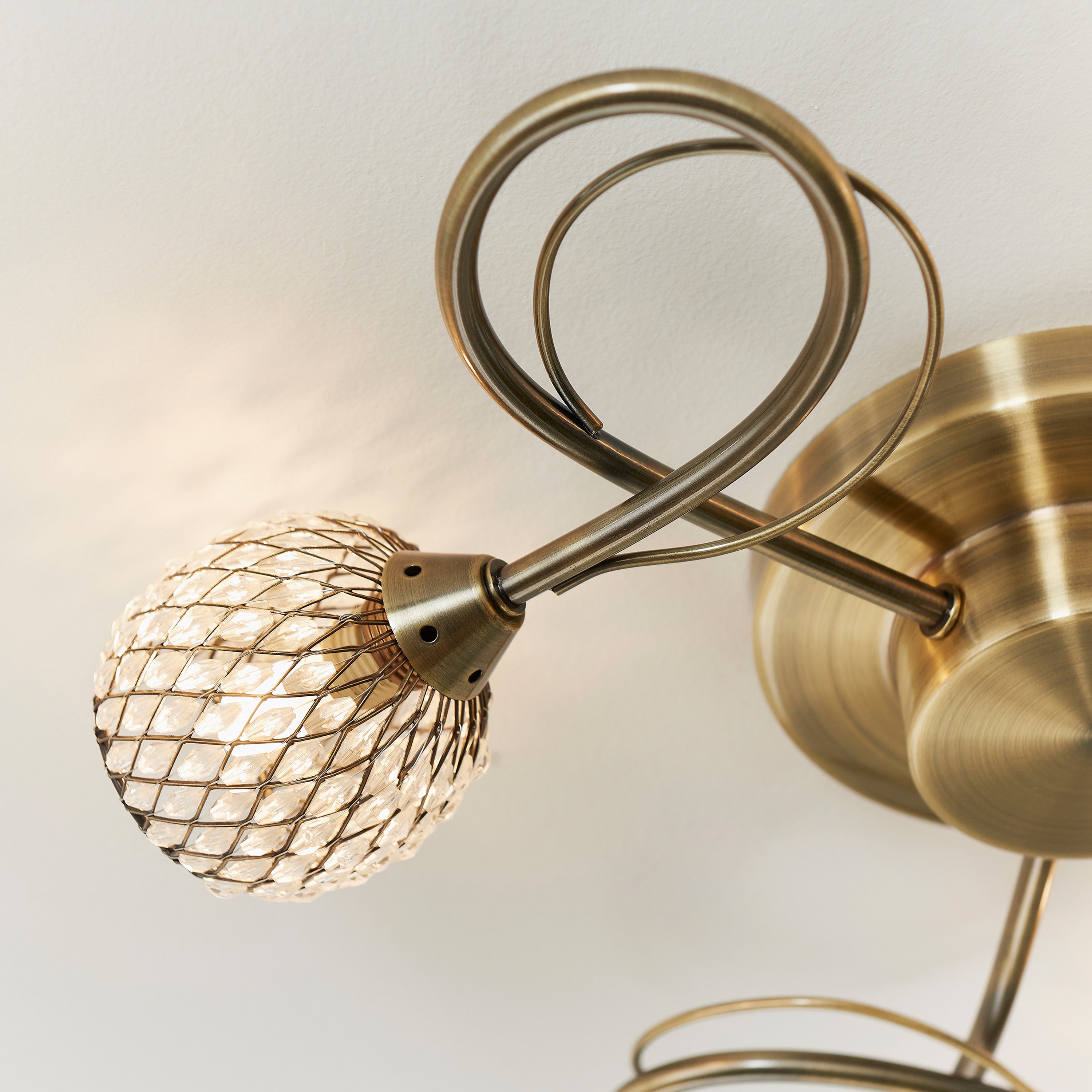 Arden Antique Brass LED Ceiling Light | 3 Lights